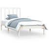 Image de vidaXL Lit en bois massif pin blanc 75x190 cm
