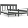Image de vidaXL Lit en bois massif gris 200x200 cm