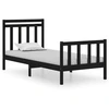 Image de vidaXL Lit en bois massif noir 75x190 cm