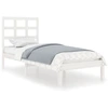 Image de vidaXL Lit en bois massif blanc 75x190 cm
