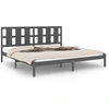 Image de vidaXL Lit en bois massif pin gris 200x200 cm
