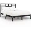 Image de vidaXL Lit en bois massif noir 140x190 cm