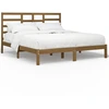 Image de vidaXL Lit en bois massif brun miel 200x200 cm