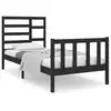 Image de vidaXL Lit en bois massif sans matelas noir 75x190 cm