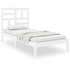 Image de vidaXL Lit en bois massif blanc 90x190 cm