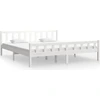 Image de vidaXL Lit en bois massif blanc 160x200 cm