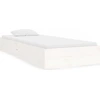 Image de vidaXL Lit en bois massif sans matelas blanc 75x190 cm