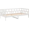 Image de vidaXL Lit de jour blanc pin massif 90x200 cm