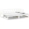 Image de vidaXL Lit de jour extensible Blanc Pin massif 2x(90x200) cm