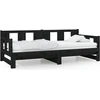 Image de vidaXL Lit de jour Extensible Noir Pin massif 2x(90x190) cm