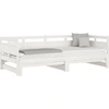Image de vidaXL Lit de jour Extensible Blanc Pin massif 2x(90x190) cm