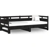 Image de vidaXL Lit de jour Extensible Noir Pin massif 2x(90x190) cm