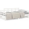 Image de vidaXL Lit de jour extensible Blanc Pin massif 2x(80x200) cm
