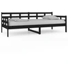 Image de vidaXL Lit de jour noir pin massif 90x200 cm