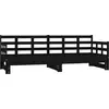 Image de vidaXL Lit de jour Extensible Noir Pin massif 2x(90x190) cm