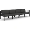 Image de vidaXL Ensemble de salon de jardin 4 pièces avec coussins Aluminium Anthracite