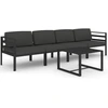 Image de vidaXL 5-tlg. Set de salon de jardin avec baissière Aluminium Anthrazit
