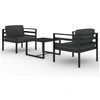 Image de vidaXL Ensemble de salon de jardin 3 pièces avec coussins Aluminium Anthracite