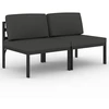 Image de vidaXL Canapé de jardin 2 places avec coussins Aluminium Anthracite