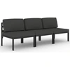 Image de vidaXL Canapé de jardin 3 places avec coussins Aluminium Anthracite