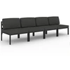 Image de vidaXL Canapé de jardin 4 places avec coussins Aluminium Anthracite
