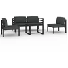 Image de vidaXL 5-tlg. Set de salon de jardin avec baissière Aluminium Anthrazit