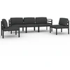Image de vidaXL 5-tlg. Set de salon de jardin avec baissière Aluminium Anthrazit