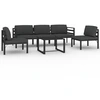 Image de vidaXL Ensemble salon de jardin 6 pièces avec coussins Aluminium Anthracite