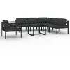 Image de vidaXL Ensemble de salon de jardin 7 pièces avec coussins Aluminium Anthracite