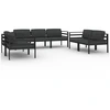 Image de vidaXL Ensemble de salon de jardin 7 pièces avec coussins Aluminium Anthracite