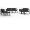 Image de vidaXL Ensemble salon de jardin 6 pièces avec coussins Aluminium Anthracite