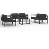 Image de vidaXL Ensemble de salon de jardin 7 pièces avec coussins Aluminium Anthracite