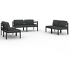 Image de vidaXL Ensemble salon de jardin 6 pièces avec coussins Aluminium Anthracite