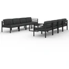 Image de vidaXL Ensemble de salon de jardin 9 pièces avec coussins Aluminium Anthracite