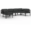 Image de vidaXL Ensemble salon de jardin 6 pièces avec coussins Aluminium Anthracite