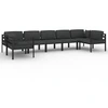 Image de vidaXL Ensemble de salon de jardin 7 pièces avec coussins Aluminium Anthracite