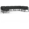Image de vidaXL Ensemble de salon de jardin 9 pièces avec coussins Aluminium Anthracite