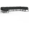 Image de vidaXL Ensemble salon de jardin 10 pièces avec coussins aluminium anthracite