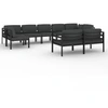 Image de vidaXL Ensemble de salon de jardin 9 pièces avec coussins Aluminium Anthracite