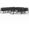 Image de vidaXL Ensemble de salon de jardin 9 pièces avec coussins Aluminium Anthracite