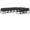 Image de vidaXL Ensemble salon de jardin 10 pièces avec coussins aluminium anthracite