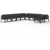 Image de vidaXL Ensemble salon de jardin 10 pièces avec coussins aluminium anthracite