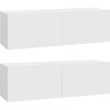 Image de vidaXL Armoires murales TV 2 pcs. Blanc 100x30x30 cm Bois composite