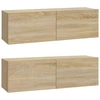 Image de vidaXL Armoires TV murales 2 unités Chêne Sonoma 100x30x30 cm Bois composite