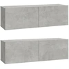 Image de vidaXL Armoires murales TV 2 pcs. Gris béton 100x30x30 cm Bois composite