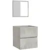 Image de vidaXL Armoire de salle de bain avec miroir gris b ©ton Bois composite