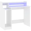Image de vidaXL Bureau avec LEDs Blanc 97x45x90 cm Bois composite