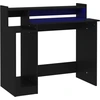 Image de vidaXL Bureau avec LEDs Noir 97x45x90 cm Bois composite