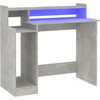 Image de vidaXL Bureau avec LEDs gris béton 97x45x90 cm Bois composite