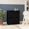Image de vidaXL Sideboards 2 pcs. noir 30x30x70 cm bois composite